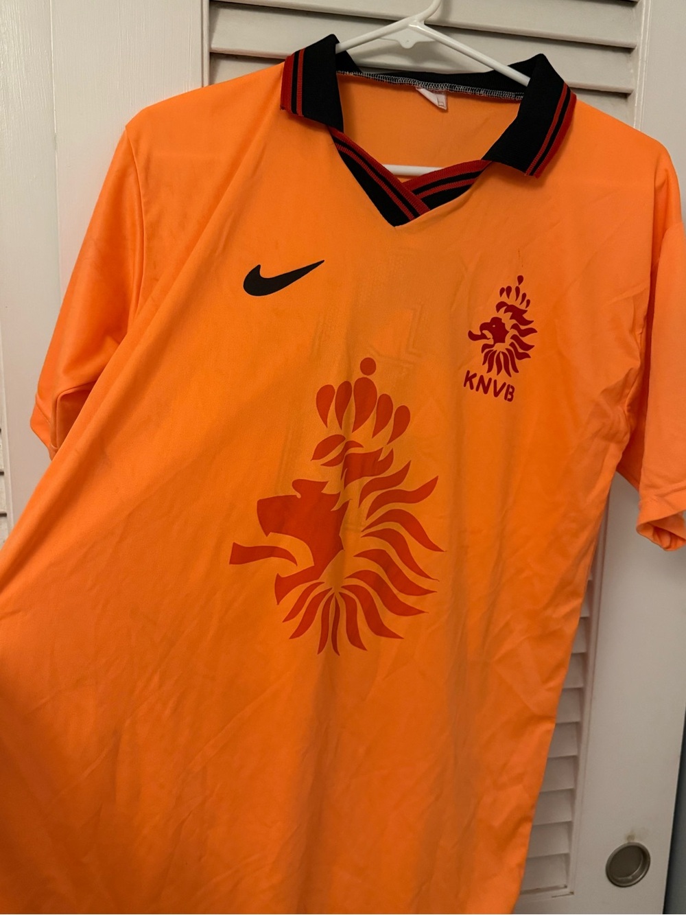 Nike Netherlands KNVB National Team Soccer Jersey Shirt #3 Orange Black